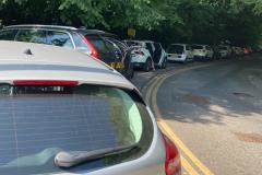 Tickets issued to cars blocking the pavement