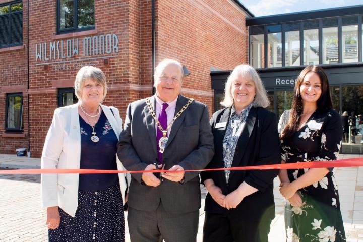 L to R The Mayoress and The Mayor of Cheshire East Council with New Care's Paula Clark and Sophie Kay