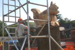 A giant squirrel appears at the Primary School
