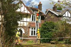 Four crews tackle roof blaze on Moss Road