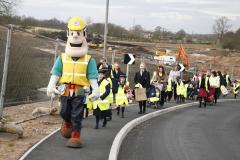 Ivor Goodsite leads the walking bus