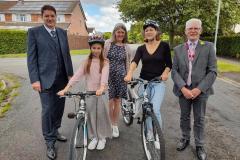 Upcycled bikes gifted to mum and daughter who fled Ukraine