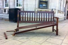 Memorial bench vandalised