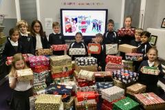 School children sending festive cheer to those less fortunate