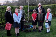 Commemorative oak tree dedicated to loyal parish groundsman