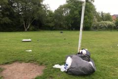 Clean up gets underway as travellers leave village park
