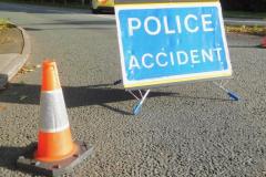 Two cars collide at busy junction