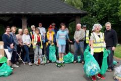 Volunteers help with park clean up