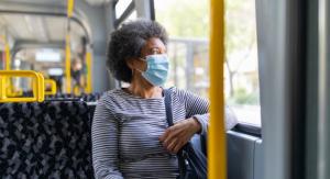 Female passenger on public transport