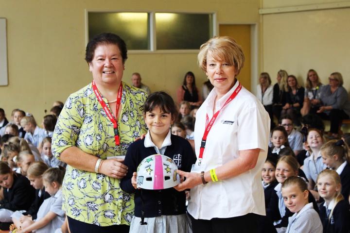 From left, Angela Lee (chief executive of The Cycle-Smart Foundation), Charlotte Cassidy and Sue Connor (FUCHS)