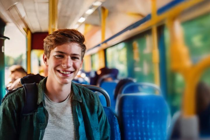 student-on-bus