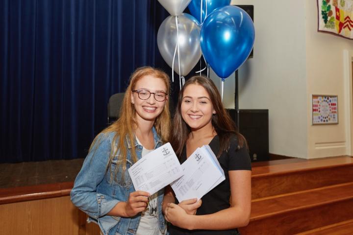 Nina Fraser and Katie Farley celebrating outstanding results