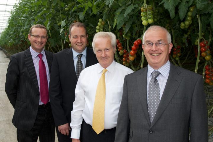 YORKSHIRE BANK L-R David Hunt (YB) Mark Pearson (APS) Alan Pearson (APS) and Mike Travis (Chafes Solicitors).