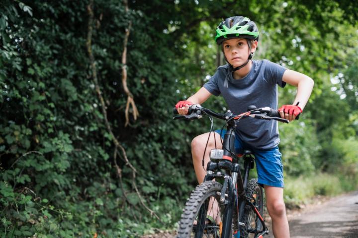 Boy riding bike